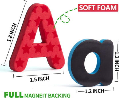 192 Pcs Magnetic Letters Numbers 9 Color(With Pattern Blocks,Symbols) Foam Set, Alphabet Magnets Gift for Preschool Kids Children Toddler Educational Fridge Refrigerator Toy, Classroom School Learning