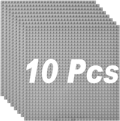 Classic Baseplates Building Plates-10" x 10" Building Boards,100% Compatible with All Major Brands and Activity Table, Creative Platforms Mats for Toy Bricks (Sand, 8 Pack)