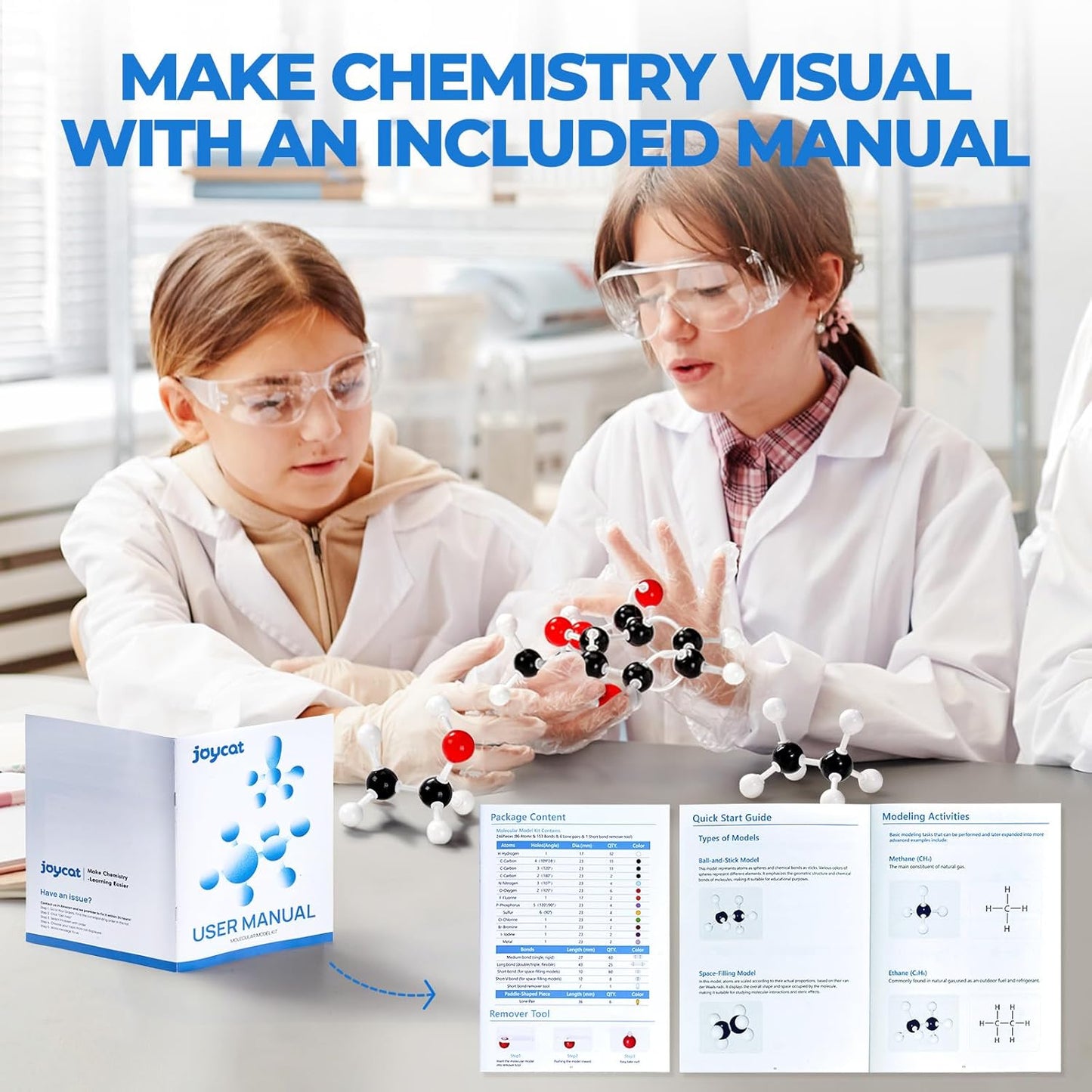 JoyCat Molecular Model Kit (238pcs), Organic Chemistry Molecule Science Gifts for Ochem and Inorganic Students and Teachers