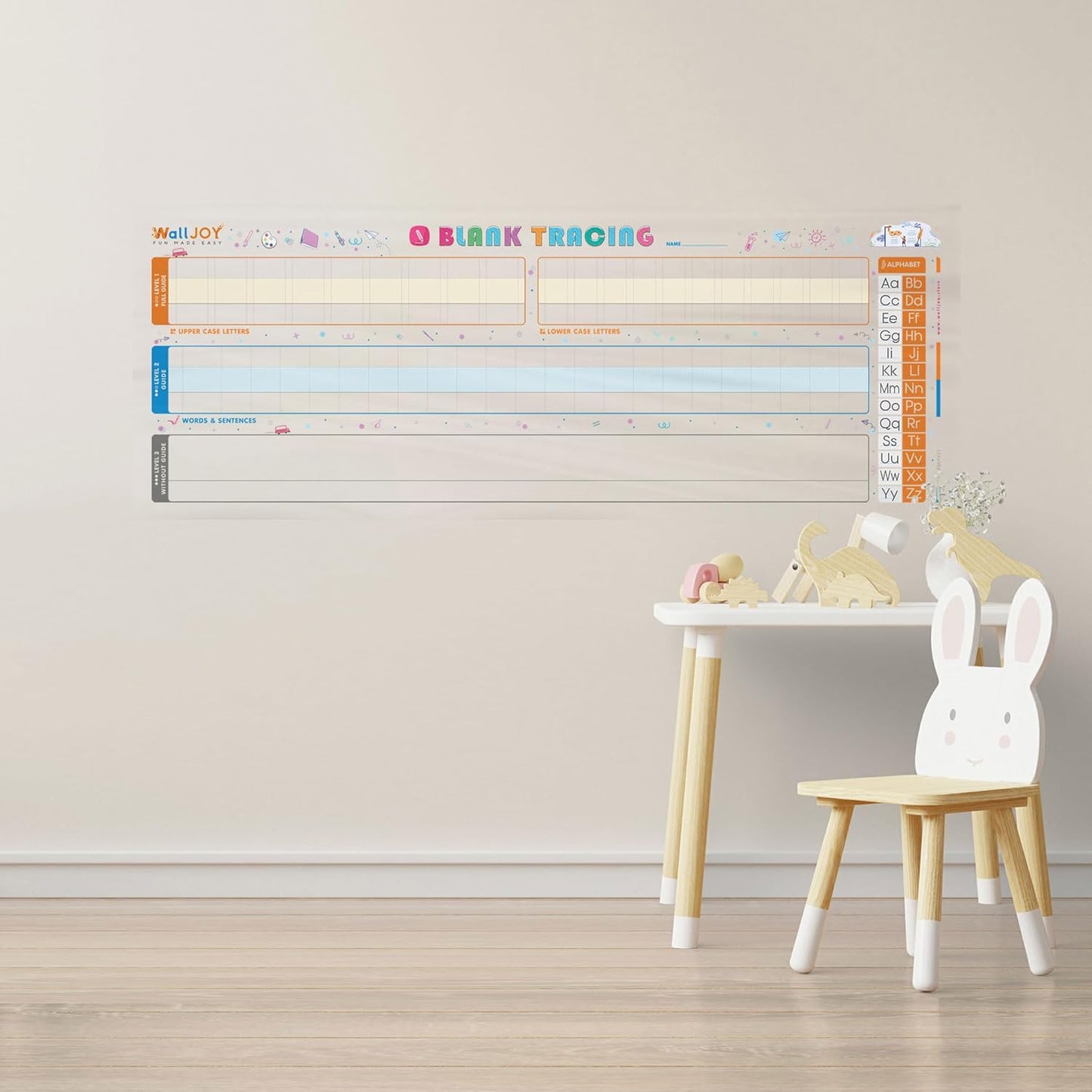 Dry Erase Handwriting Practice for Kids – 39.4×16” Large Clear Lined Dry Erase Board, Whiteboard with Lines that Sticks to Any Surface