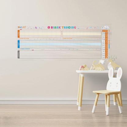 Dry Erase Handwriting Practice for Kids – 39.4×16” Large Clear Lined Dry Erase Board, Whiteboard with Lines that Sticks to Any Surface