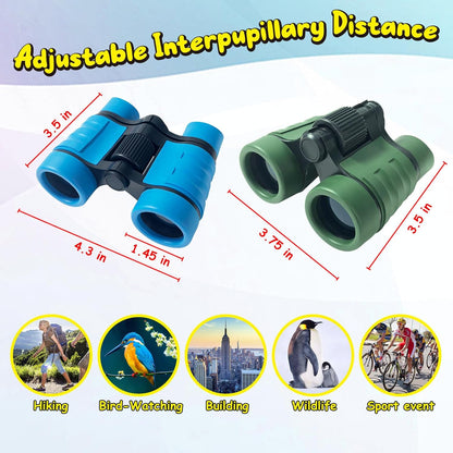 ESSENSON Binoculars for Kids Toys Gifts for Age 3-12 Years Old Boys Girls Kids Telescope Outdoor Toys for Sports and Outside Play Hiking, Bird Watching, Travel, Camping, Birthday Presents (Set of 2)