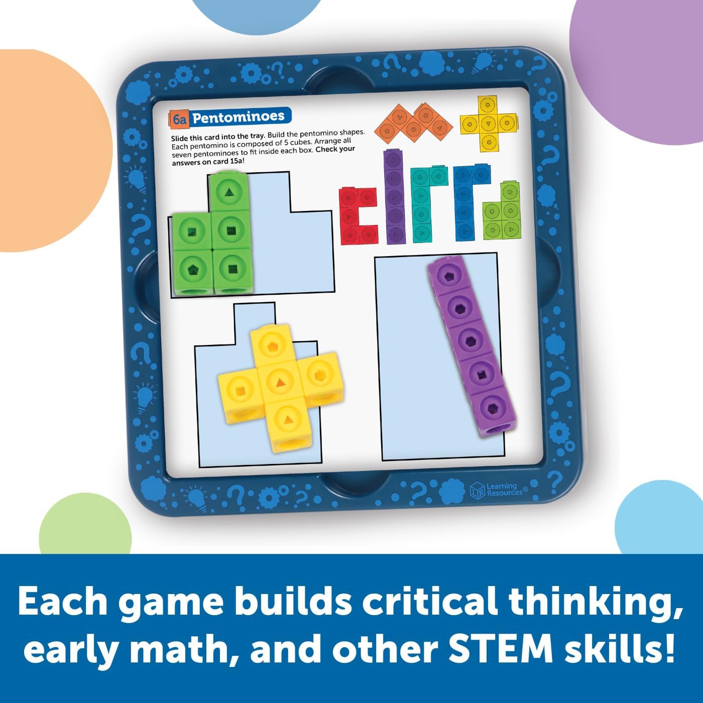 Learning Resources MathLink Cubes Kindergarten Math Activity Set Sea Adventures! - 115 Pieces, Age 5+, STEM Teaching Toys, Kindergartner Games