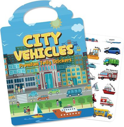 6 Sets Reusable Sticker Book for Toddlers 3-6, Jelly Sticker Books for Toddler, Travel Sticker Activity Toys for Kids 3 4 5 6 Years Old Girls & Boys