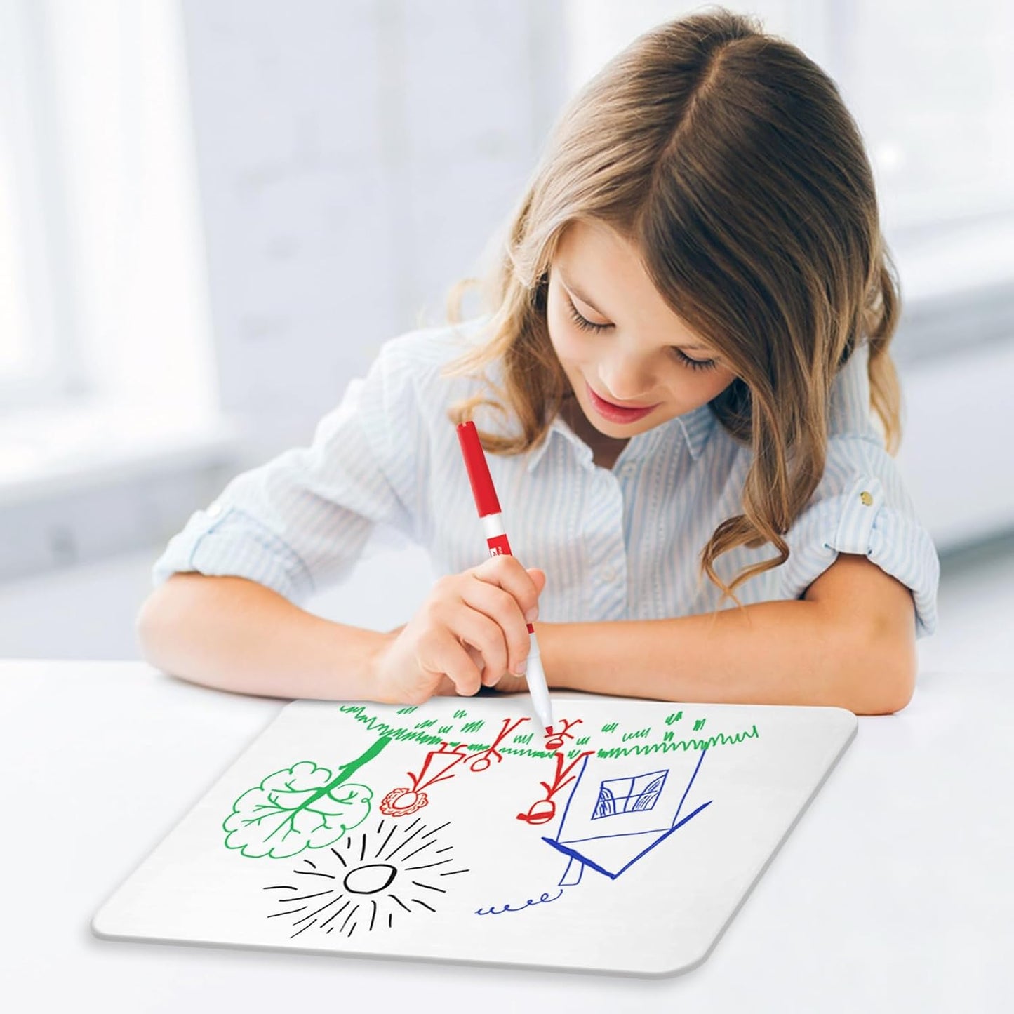 Small White Board 9X12, Small Dry Erase Board 2 Pack Whiteboard Dry Erase Double Sided with Lines Mini Whiteboard, Lapboard Ideal for Homeschool, Office, Classroom White Boards for Kids