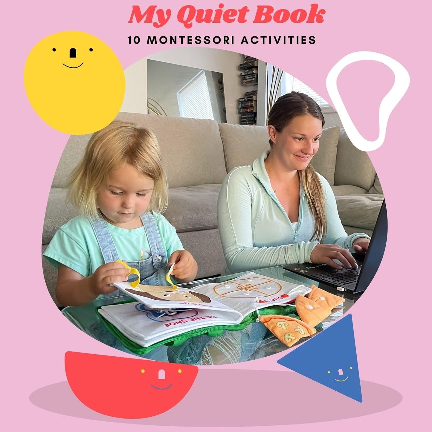 BAVY My Quiet Book - Toddler Travel Essential, Car Plane Airplane Toys, Montessori Busy Board Book, Activity Books for Toddlers 1-3, Gifts for 1 2 3 4 Year Old Girl, Birthday Gifts Toys Age 2-4