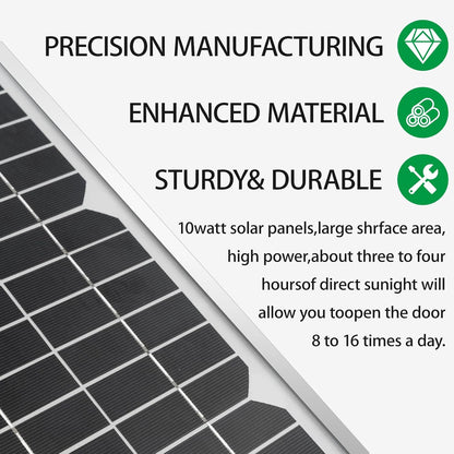 FM123 10 Watt Solar Panel Kit Fit for Mighty Mule Automatic Gate Openers, 12V Portable Solar Panel Battery Charger Replacement for FM200 FM350 FM500 FM502 FM700 MM260 MM271 MM360 MM560 MM571W