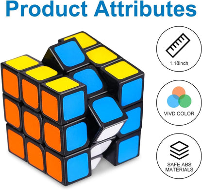 12 Pack Mini 3x3 Cube Puzzle, 1.18 Inch Small Twisty Brain Teaser, Pocket Size Magic Cube Toy for Kids, School Rewards & Classroom Prizes, Birthday Party Favors