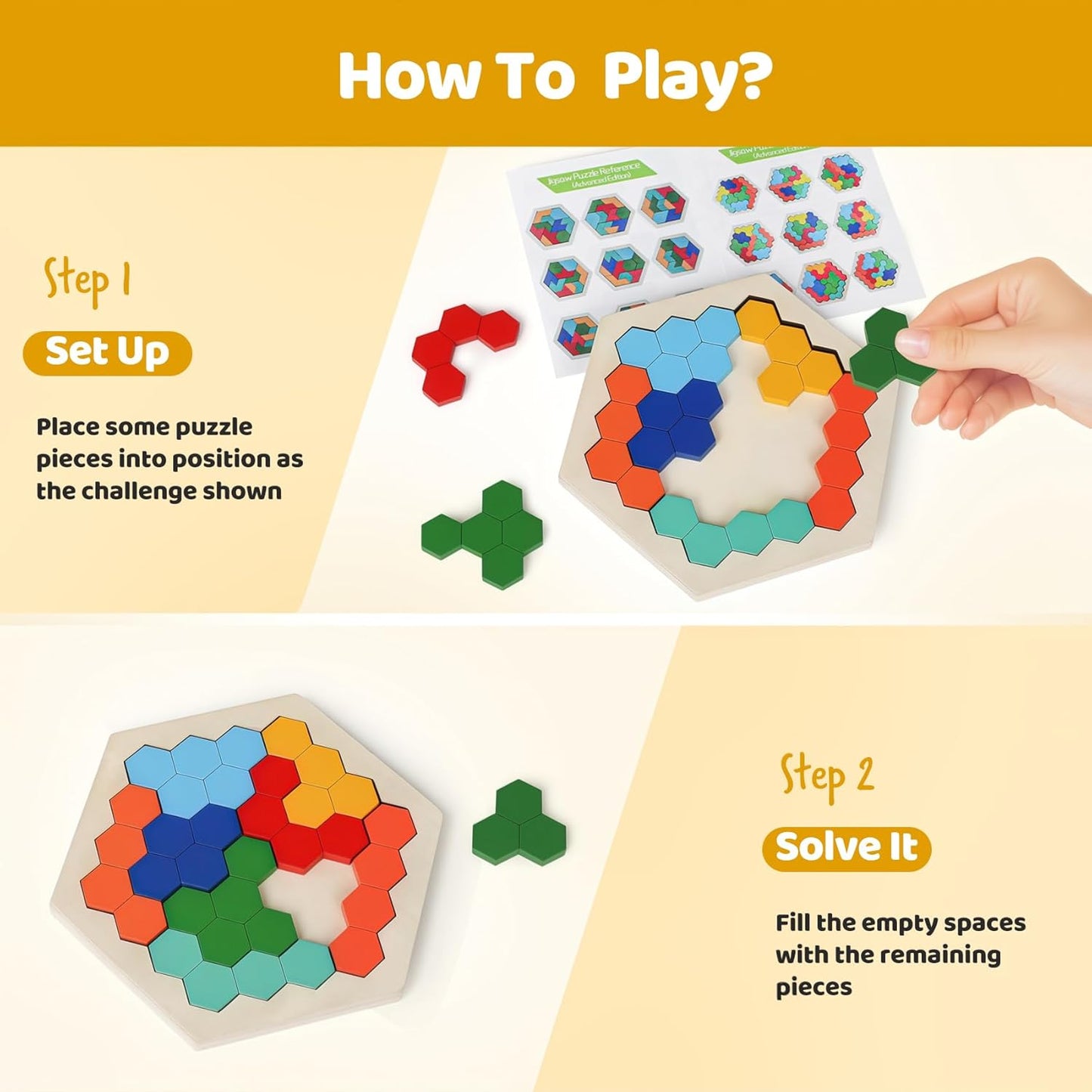 Wooden Puzzles Blocks Brain Teasers Logic Games for Classroom & Party Times,Jigsaw Puzzle Intelligence STEM Montessori Educatioanl IQ Toys Games for Kids Boys Girls Ages 3+ (3 Pack)
