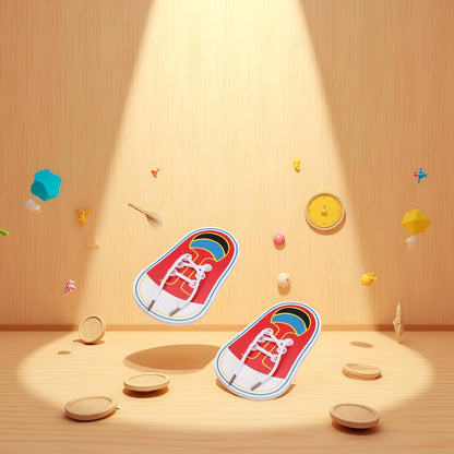 2Pcs Wooden Threading Shoes Training Board, Wooden Learn to Tie Your Own Shoes Threading Lacing Shoes Training Early Learning Kits | Threading Lacing Shoes Training Board Early Learning