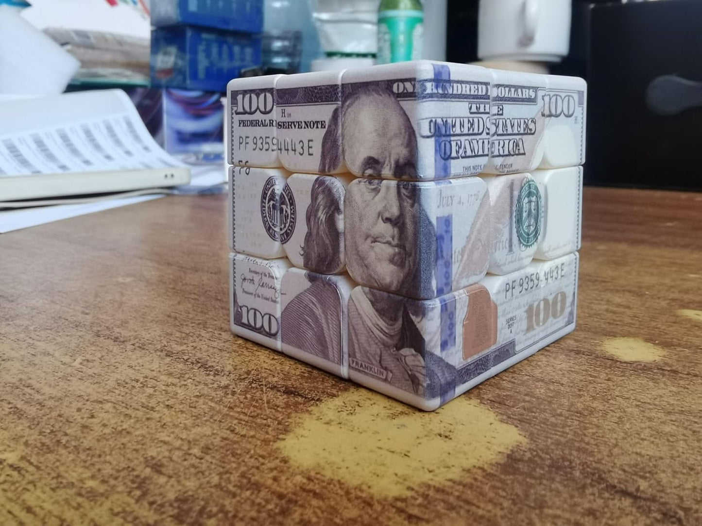 Cuberspeed Dollar Cube 3x3 Magic Cube US Dollar Bill Speed Cube Puzzle Toy