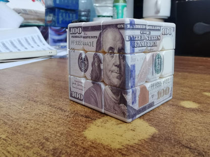 Cuberspeed Dollar Cube 3x3 Magic Cube US Dollar Bill Speed Cube Puzzle Toy
