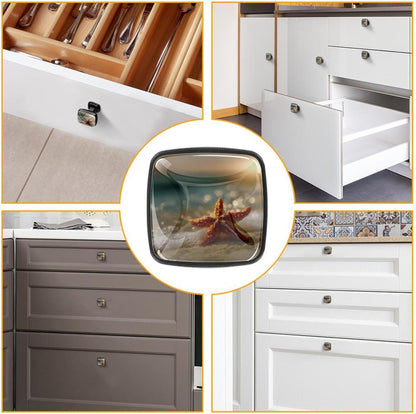 4 Pack Cabinet Knobs Drawer Pulls, 30mm Round ABS Glass Drawer Hardware Growing Butterfly Cabinet Handles with Screws for Dressers Kitchens Cupboard