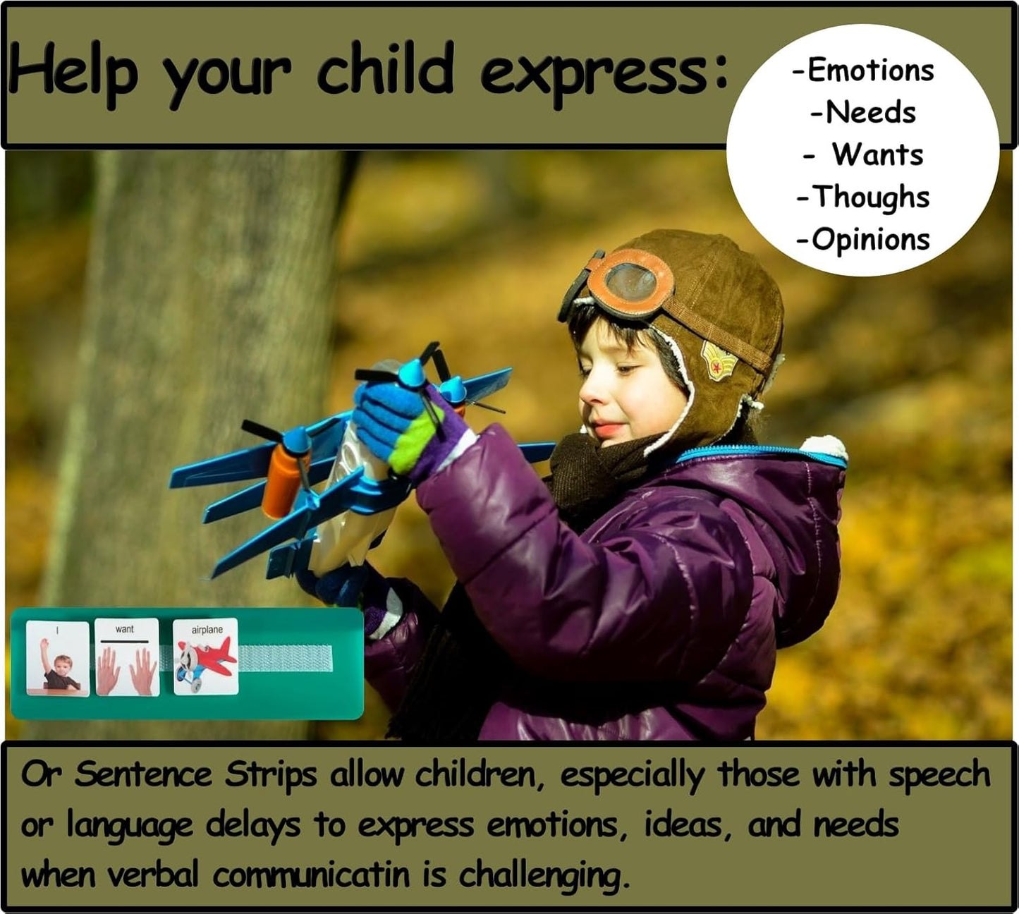 Smile4autism Large 2.5x10 ¼” Tools Perfect to Keep Your Loose Visual Picture Cards Organized. Autism, ABA, ADHD, Language & Apraxia Aspergers