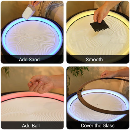 Lemofuta 20" Automatic Drift Sandscape – Zen Sand Art Display with App Control, DIY Custom Pattern Creation & LED Ambient Lighting – Perpetual Motion Decor for Relaxation, Focus & Meditation