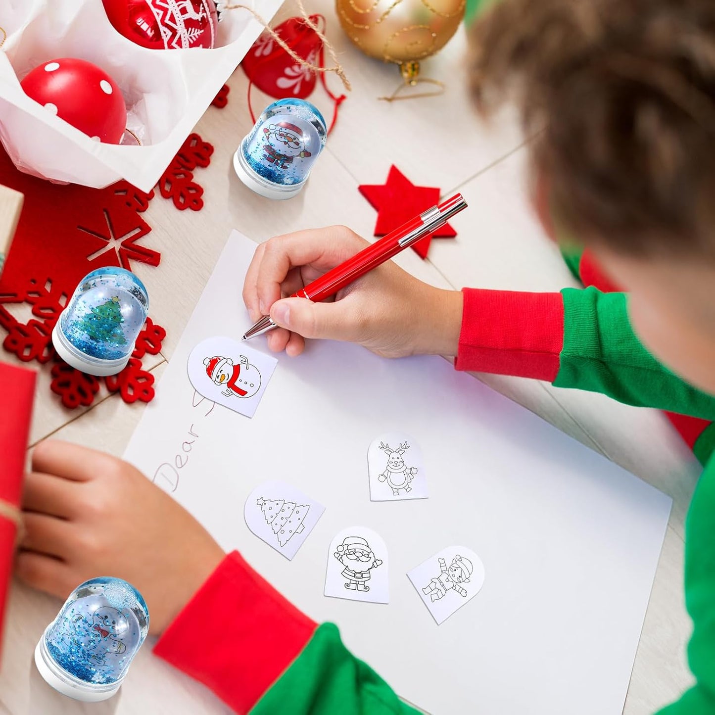 Syhood 12 Pcs Design Your Own Snow Globes Christmas Water Globe Christmas Snow Globes Kit Make Your Own Festive Arts and Crafts for Kids Christmas Activities