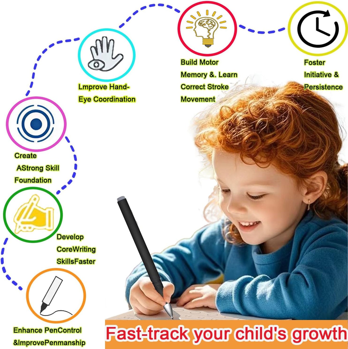 4 Pc Magic Grooved Practice Copybook,Reusable Letter Tracing Books,Handwriting Practice Book and Preschool Learning Activities, Writing Practice for Kids Ages 3-8 Calligraphy (4pc+Pens)（7.4in x 5.1in)