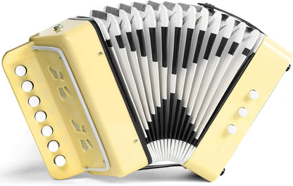 10 Keys Kids Accordion, Horse Button Accordion Toys Accordian Mini Musical Instruments Button for Child Children Kids Toddlers Beginners (Light Pink)