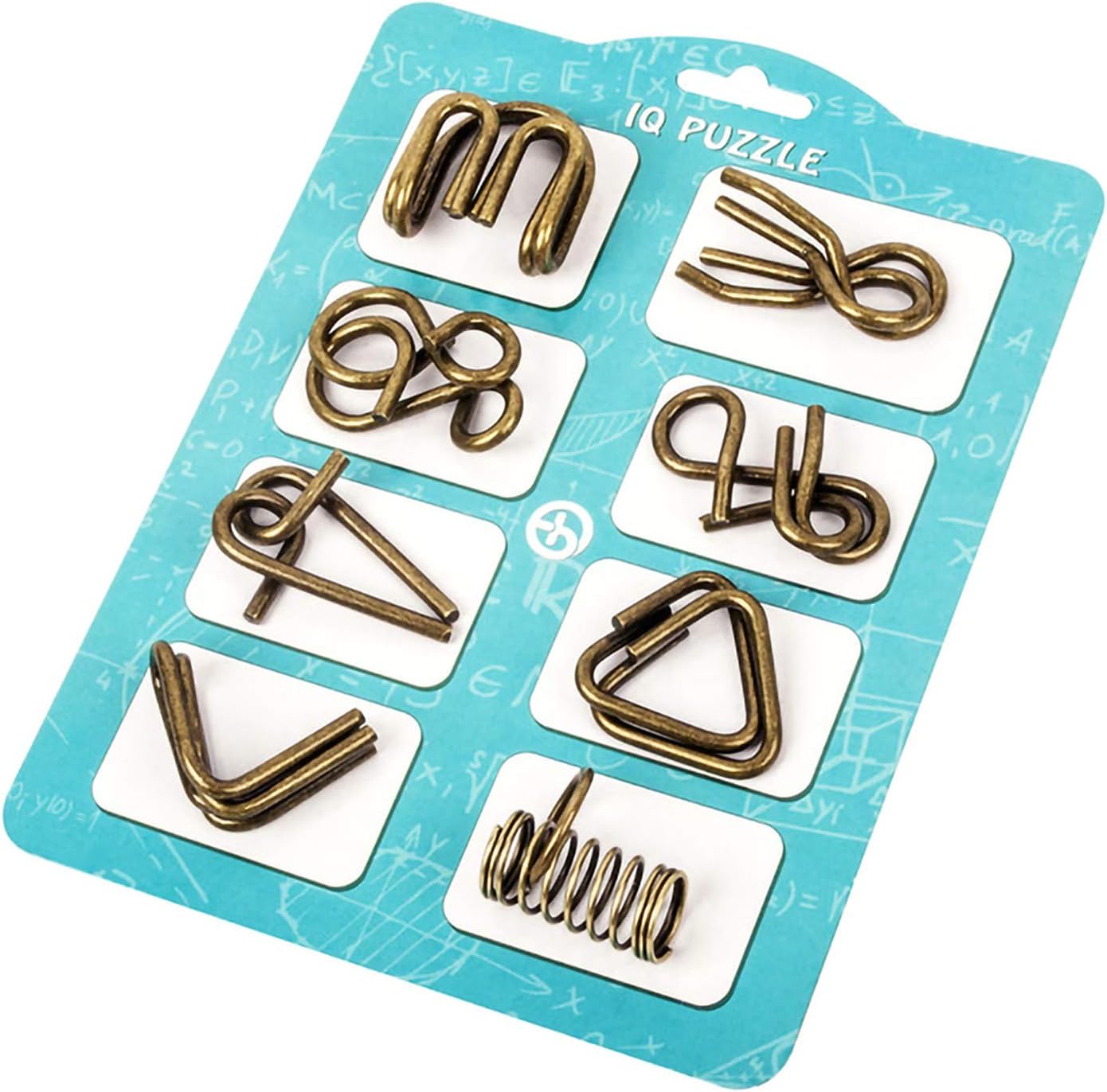 Ahyuan Metal Wire Puzzles Set of 16 with Pouch Large Thick IQ Test Mind Games Toys Brain Teaser Puzzles Metal Wire Magic Trick Toy Metals IQ Puzzle Fidget Toys Party Favors for Kids Adults (Bronze)