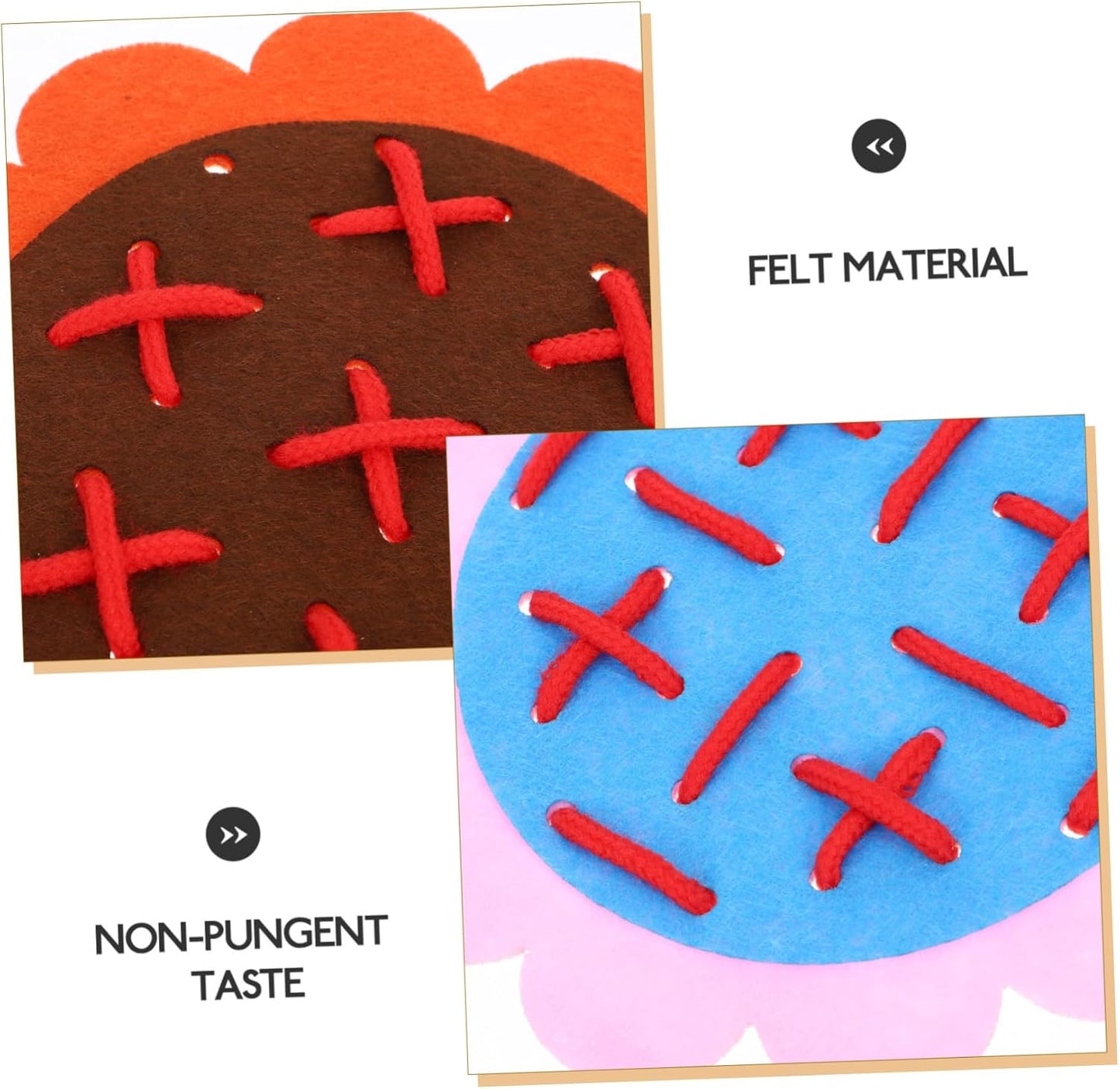 YARNOW 1Set Lacing for Non Woven Threading Activity with Edges for Fine Motor Skills Development and Early Learning Travel Fun
