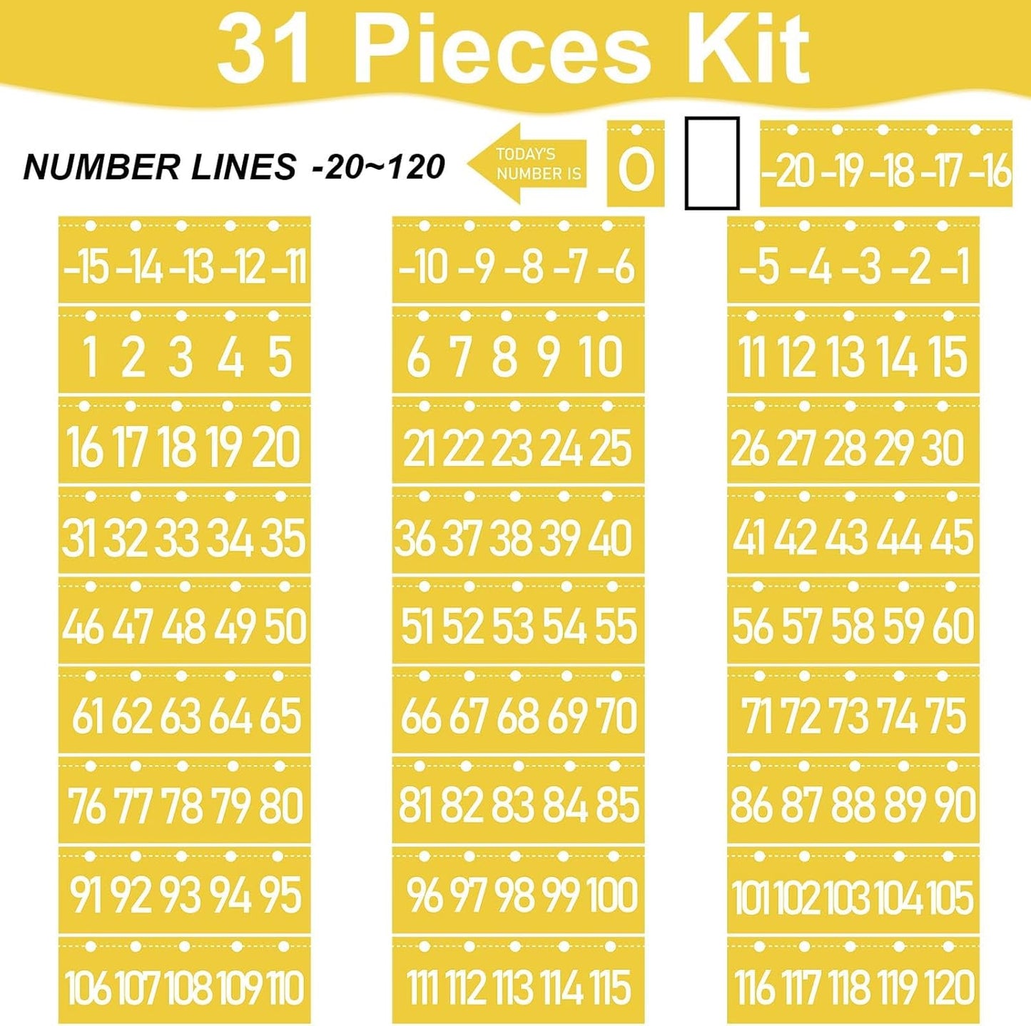 Number Line for Classroom Wall (-20 to +120) Boho Heart Shape Number Bulletin Board for Students Math Learning Boho Bulletin Border Decor Numbers Boarder Strips for Home School