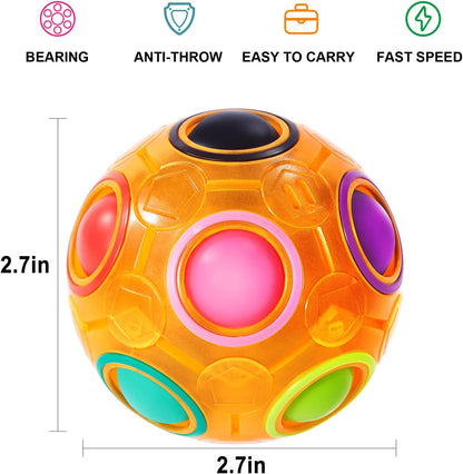 Vdealen Magic Rainbow Puzzle Ball, Fidget Ball Puzzle Brain Teaser Fidget Toy for Boys & Girls- Birthday Party Easter Valentines Christmas Stocking Stuffers for Kids Teen & Adults(Off White)