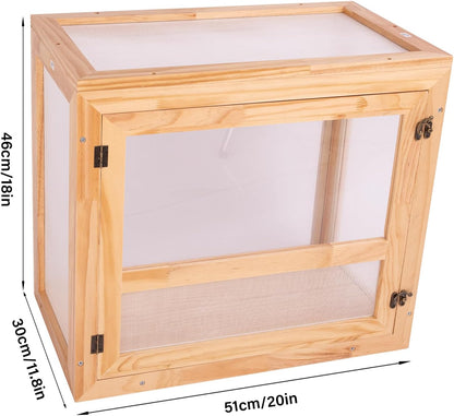 Yohsnor Butterfly Habitat - 20x18 Inch Wooden Monarch Enclosure for Caterpillar Growth & Hatching - Durable Outdoor Insect Observation Station with Safe Professional Mesh - Educational Butterfly Kit