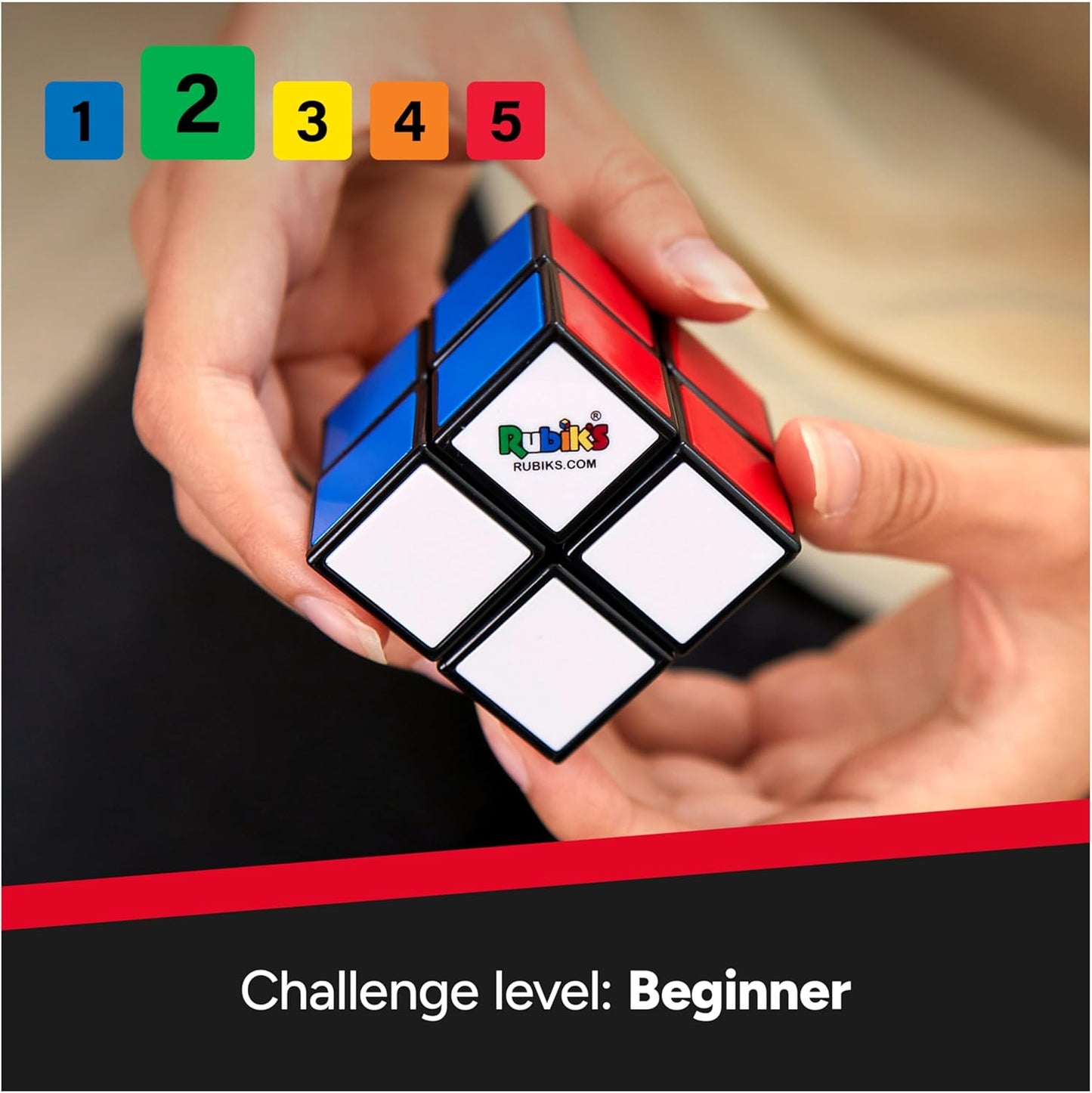 Rubik’s Cube, Apprentice, 2x2 Beginner Cube, Problem-Solving Brain Teaser, Classic Color-Matching Puzzle, Fidget Toy, Sensory Puzzle for Adults, Teens, Kids, for Ages 7 & Up