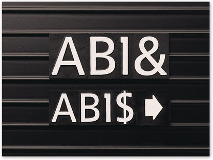 Quartet Characters for Magnetic Letter Boards, Helvetica Font, 1 Inch, 128 Characters per Set, White (M1)