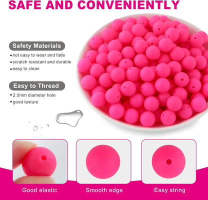 65Pcs 19mm Silicone Beads for Keychain Making Bracelet Necklace, Bulk Round Silicone Beads for Pens（Christmas Green） - Colors B