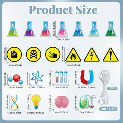 gisgfim 5 Pieces Science Banners Science Classroom Decor Chemistry Lab Banner Party Decorations for Home School Classroom Scientist Birthday Party Supplies