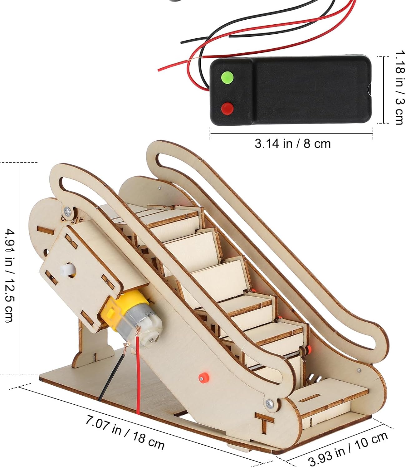 Toddmomy Miniature Mechanical Elevator Model Kit: Beige Puzzle Building Set for Elevator Enthusiasts(English Instruction Manual, Without Battery)