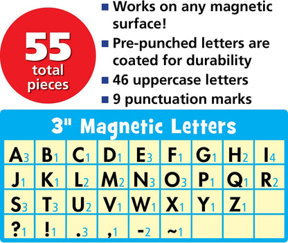 Teacher Created Resources Scribble Bold Block 3" Magnetic Letters, 77292