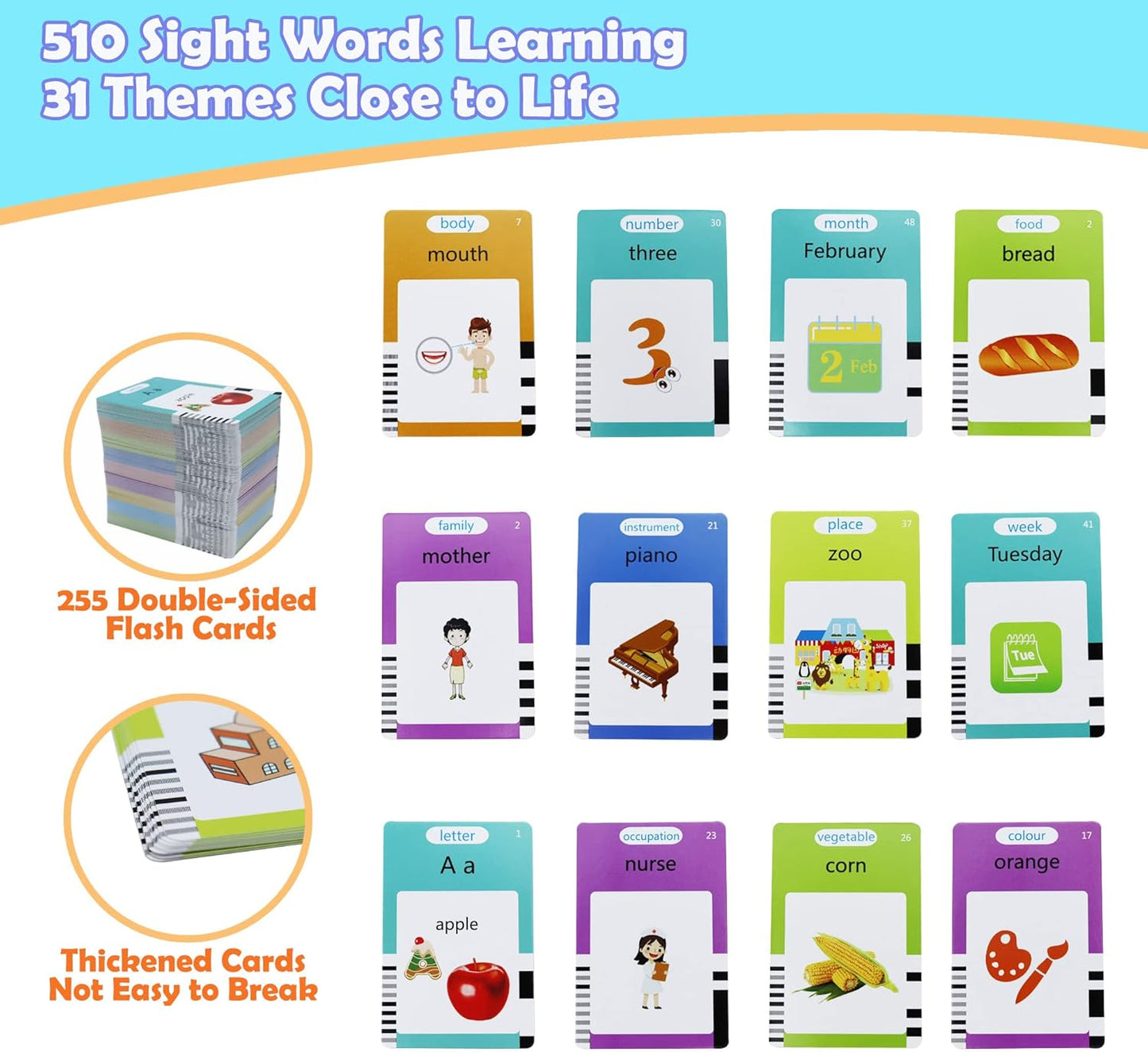 Spanish & English 510 Words Alphabet Bilingual Talking Flash Cards for 3-8 Years Toddlers, Pocket Speech Buddy Therapy Autism Toys, Educational Learning Interactive Toy for Boys Girls Kids Gifts Blue