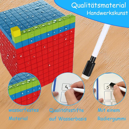 Base Ten Blocks for Math, Place Value Blocks, Base 10 Math Manipulatives for Kids, Plastic Math Cubes, Number Blocks, Math Counting Cubes for Kindergarten 1st-3rd Grade, 137 Pcs