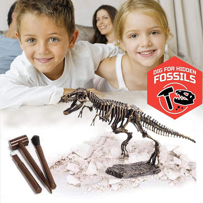 Dig & Discover Dino Tyrannosaurus Rex Dinosaur Skeleton 3D Fossil Bones Excavation, Science Educational Toy Kit for Kids, Children