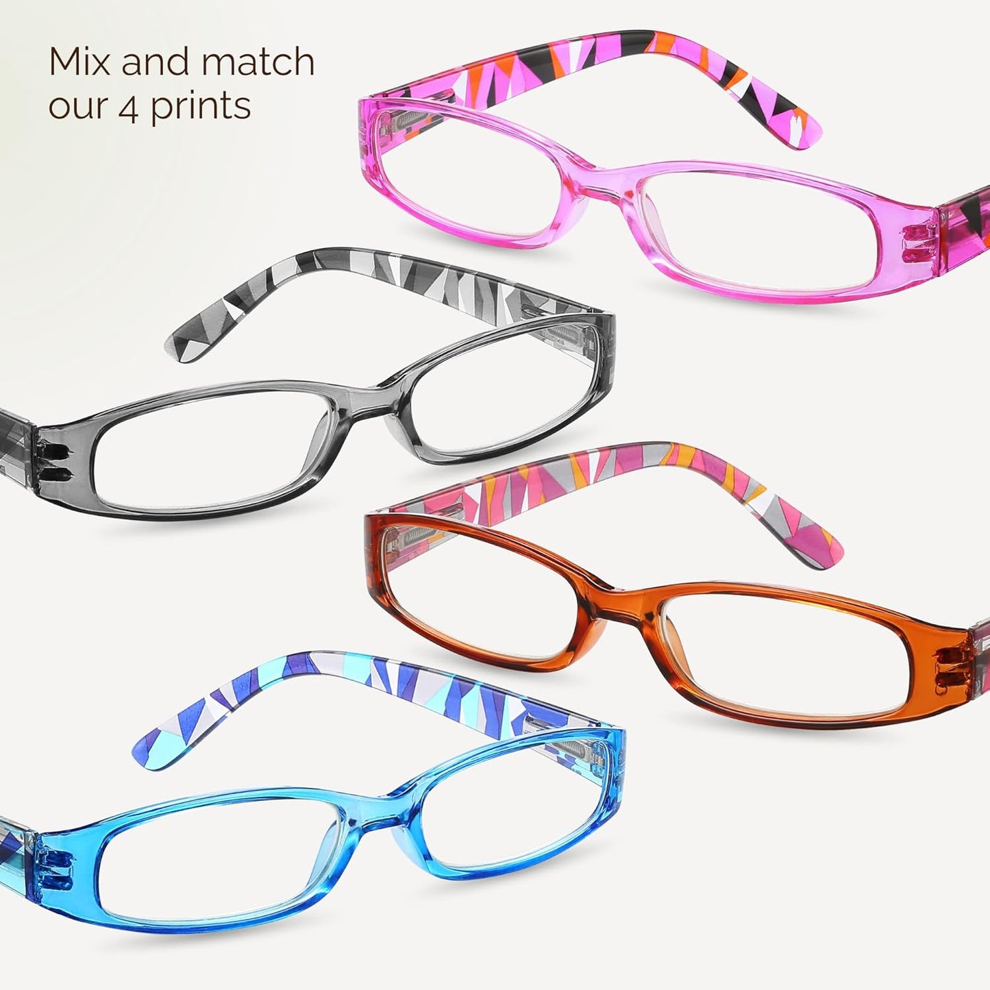Gaoye 4-Pack Readers for Women, Blue Light Blocking Reading Glasses, Stylish Reading Glasses for Women in 4 Patterns