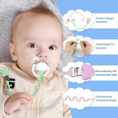 Toy Straps for Baby,RTMOK Silicone Setpacifier Clip,Applies to Car Seat Toy,Teether Toy,High Chair,Stroller Accessories,Baby Toy Clips,Cribs,Rocking Chair