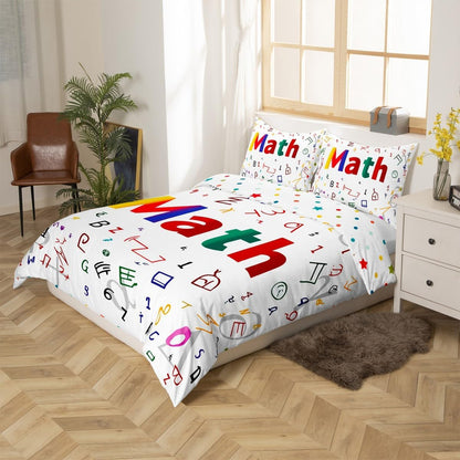 Erosebridal Science Theme Bedding Set Queen Size for Boys Girls Chemistry Periodic Table Print Duvet Cover Chemical Subject Theme Comforter Cover Teens Kids Math Science Atyle Bedspread Cover 3 Pcs