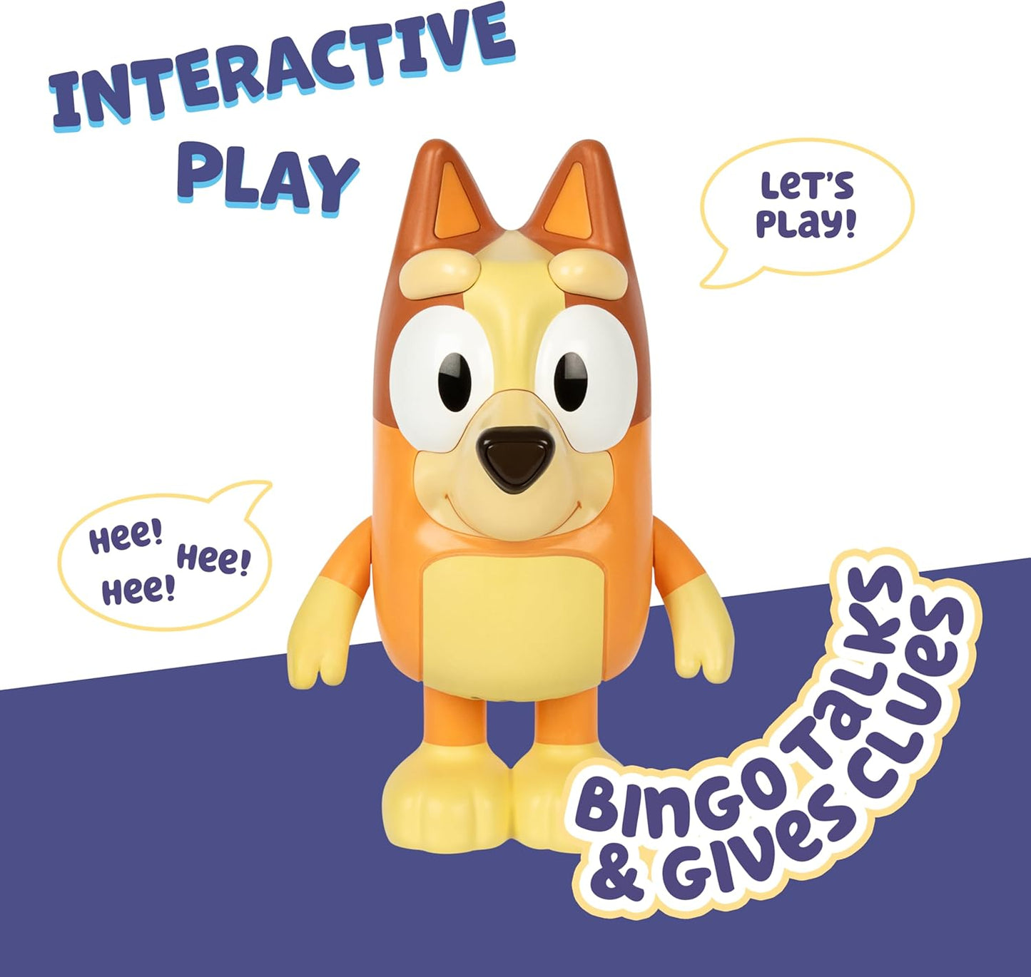 Bluey Game Hide and Seek Figure, Articulated, Musical Kids Figurines with Dance Mode, Interactive Play Toddler Figurine Toys for Ages 3+
