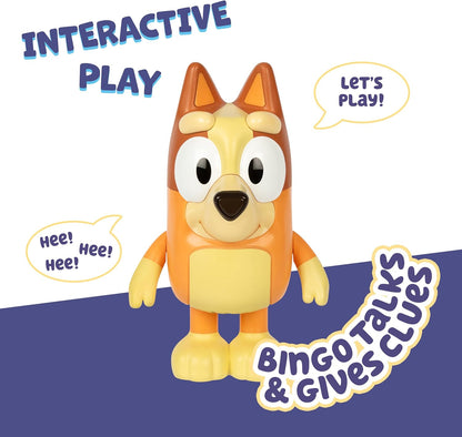 Bluey Game Hide and Seek Figure, Articulated, Musical Kids Figurines with Dance Mode, Interactive Play Toddler Figurine Toys for Ages 3+