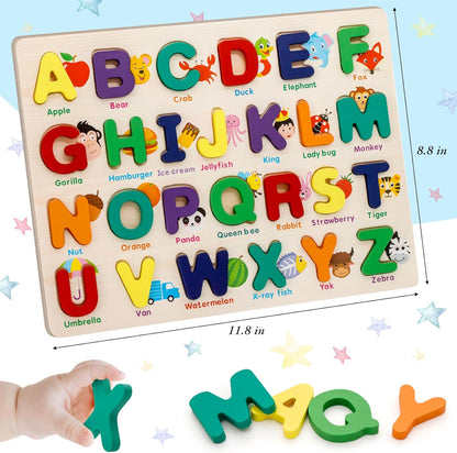 Shape Puzzles Wooden Puzzles for Toddlers, Peg Puzzle Educational Shape Sorter Toys Wooden Shape Board Puzzles, Preschool Learning Educational Toy for Baby Girls Boys