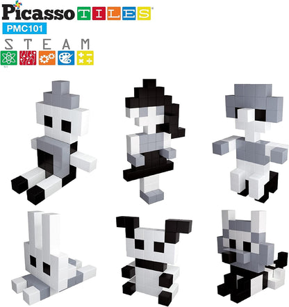PicassoTiles 60pc Magnetic Puzzle Cube Building Set 1 Inch 3D Blocks STEM Construction Toy for Toddlers Kids Boys Girls Age 3+ Montessori Learning Travel Sensory Gift with Educational Idea Book PMC60