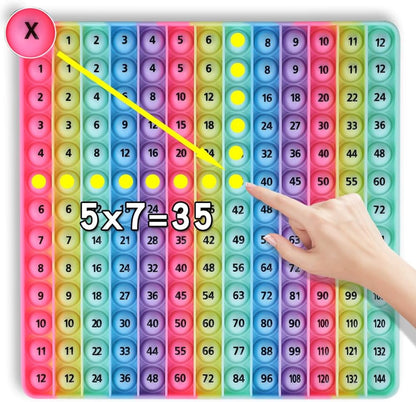 Multiplication Game Table 12 X 12 Math Flash Cards 3rd Grade Fingertip Fidget POP Toy Board Create a Variety of Multiplication additions for Teachers