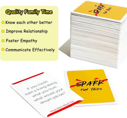Conversation Cards for Family - Spark Family Conversations - Family Card Games for Adults, Teens, Kids - Chat Cards Family Pack (250 Cards)
