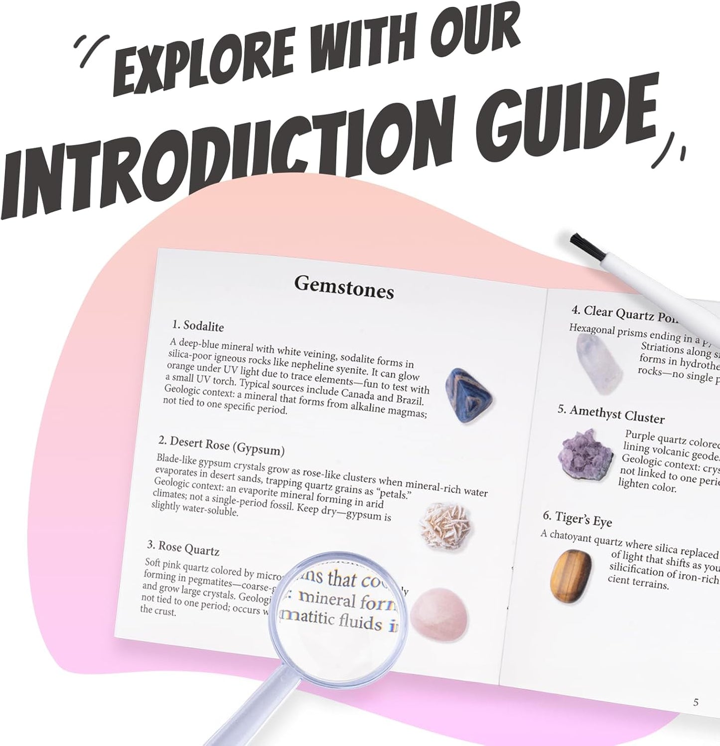 Gemstone and Fossil Dig Kit – Excavate 10 Gems and 10 Fossils, STEM Geology Set, Educational Toy, Science Kit for Kids Ages 8+
