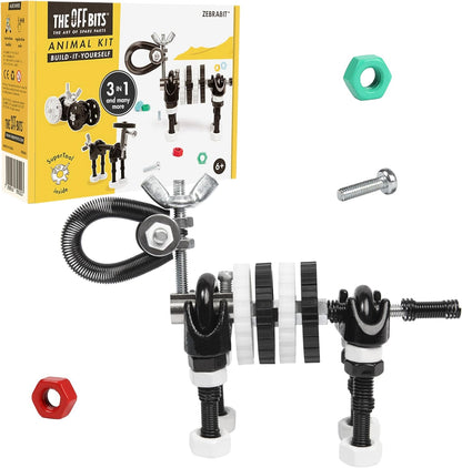 The Off Bits Erector Set: Animal Mini STEM Toys for Kids 6+, Toy Building Sets with Nuts & Bolts, STEM Building Toys Gifts for Boys and Girls (Blue Elephant)
