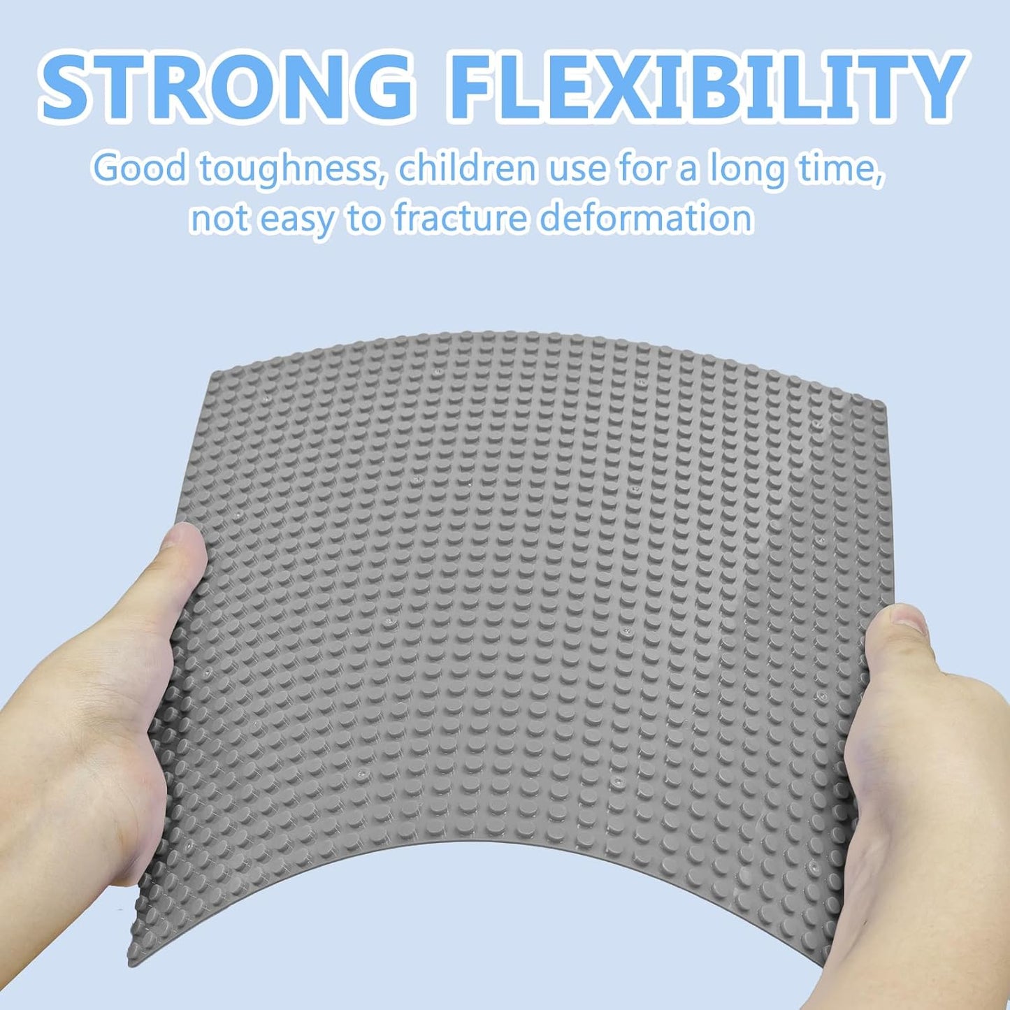 10"x10" Pack of 6 Classic Building Baseplates,Building Toy Base Boards to Build On, Brick Toy Builders Mat Compatiable with All Major Brands and Activity Table-Base plate for DIY Play (Gray)