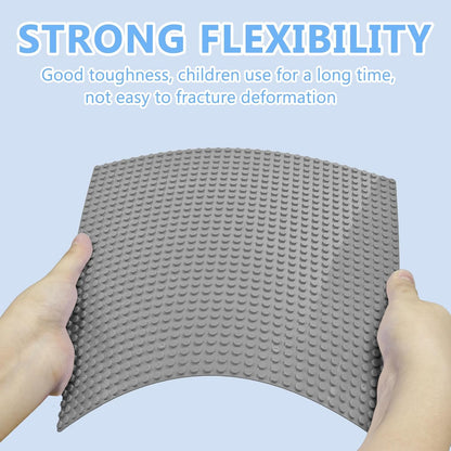 10"x10" Pack of 6 Classic Building Baseplates,Building Toy Base Boards to Build On, Brick Toy Builders Mat Compatiable with All Major Brands and Activity Table-Base plate for DIY Play (Gray)