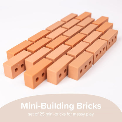 Inspire My Play 25 x Mini Silicone Building Blocks for Sensory and Messy Play - Construction Bin Filler - Creativity for Kids
